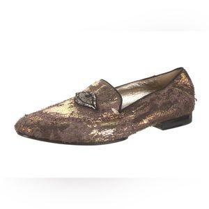 FIGUE "milky eye" glitter accented Loafers Size 6.5